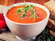 Рецепта Студена зеленчукова супа гаспачо Андалузо с домати, зелена чушка и сух хляб